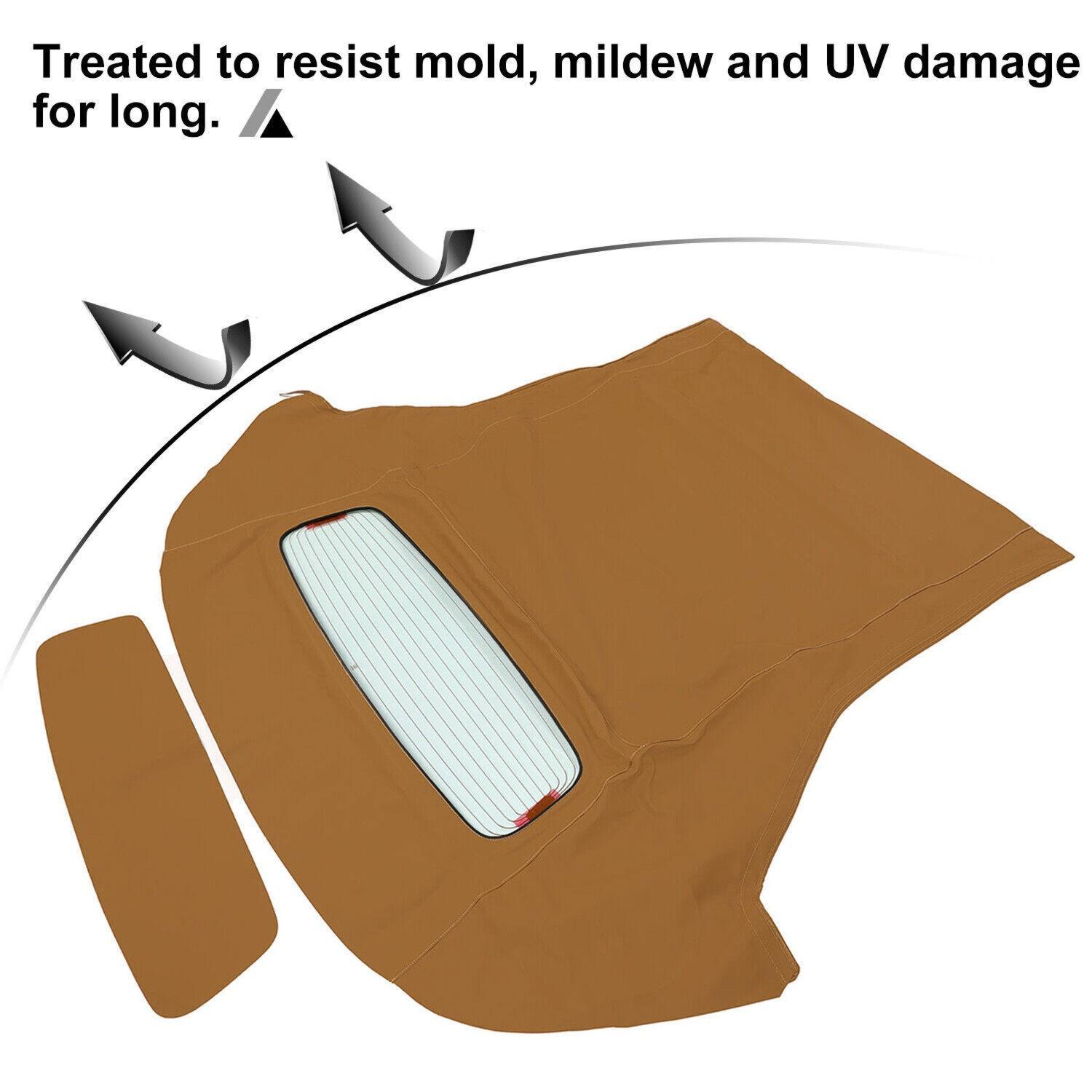 Tan Convertible Top Fit For Ford Mustang Soft Top 05-14 w/Heated Glass Window