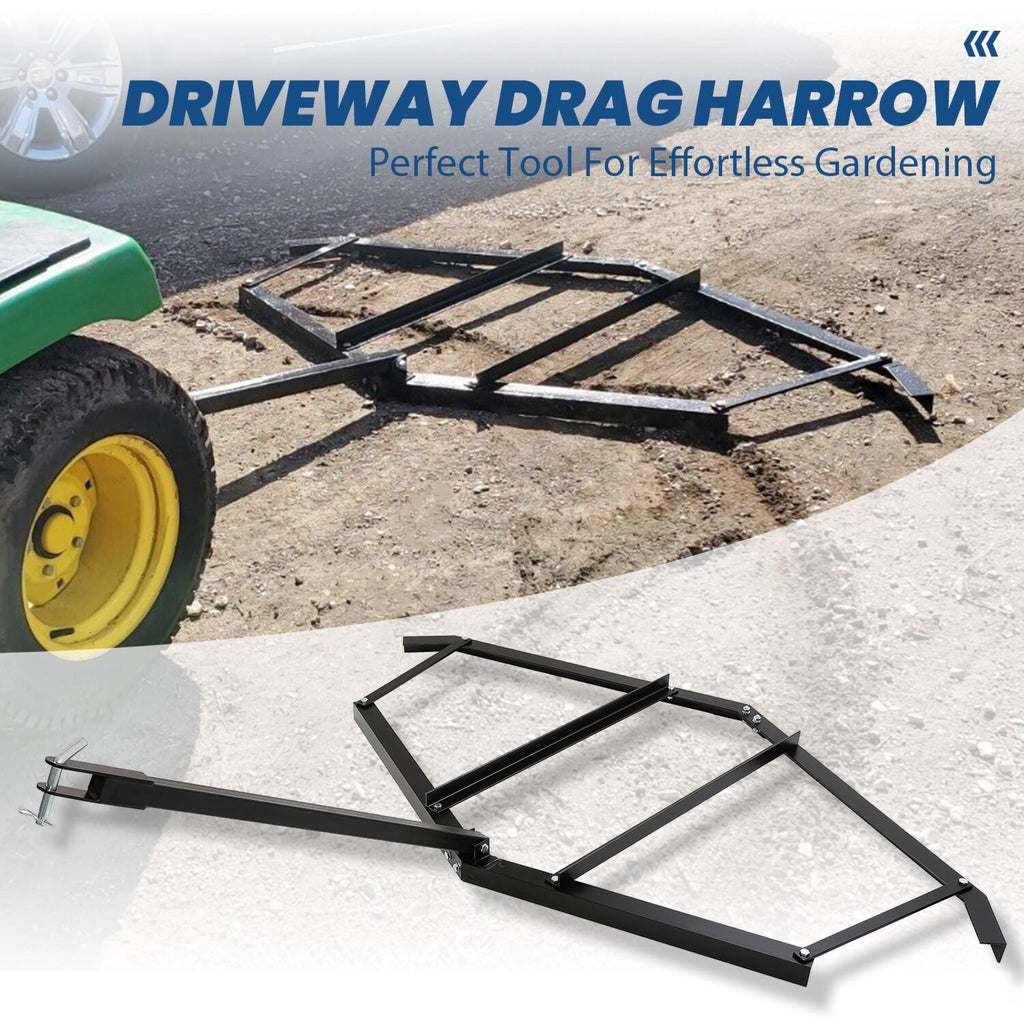 72" Adjustable Tow-Behind ForATV UTV Lawn Tractor Landscape Driveway Harrow Drag
