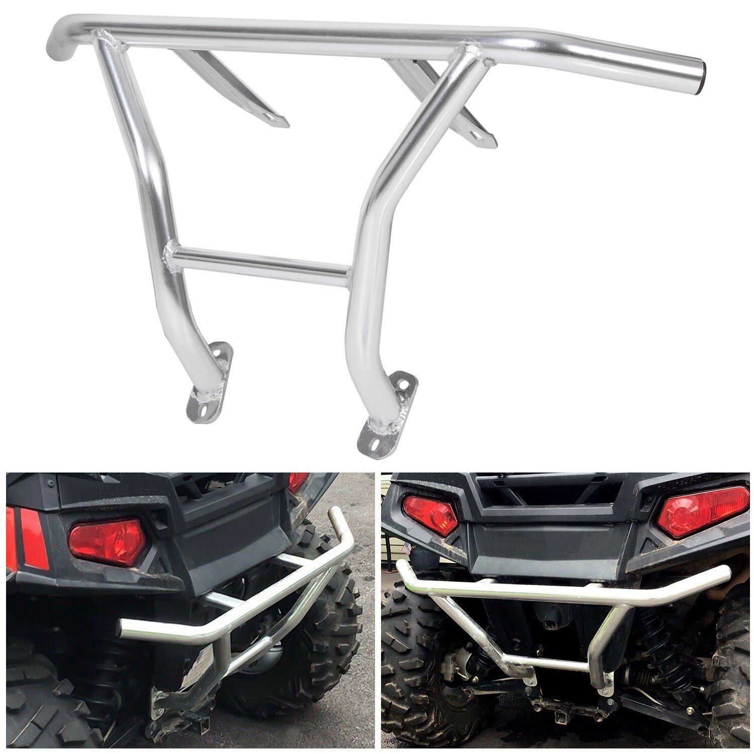 Aluminum Rear Bumper Brush Guard Protector For 08-14 Polaris RZR 800 RZR S RZR 4
