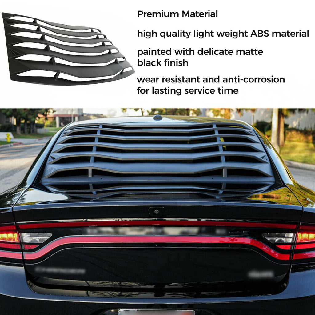 Rear Window Louver Windshield Cover Sun Shade Vent For Dodge Charger 2011-2023