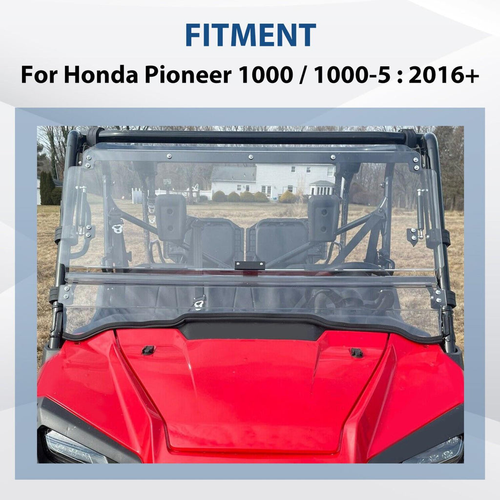 For Honda Pioneer 1000 / 1000-5 Scratch Resistant Flip Windshield 2016-2025