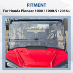 For Honda Pioneer 1000 / 1000-5 Scratch Resistant Flip Windshield 2016-2025