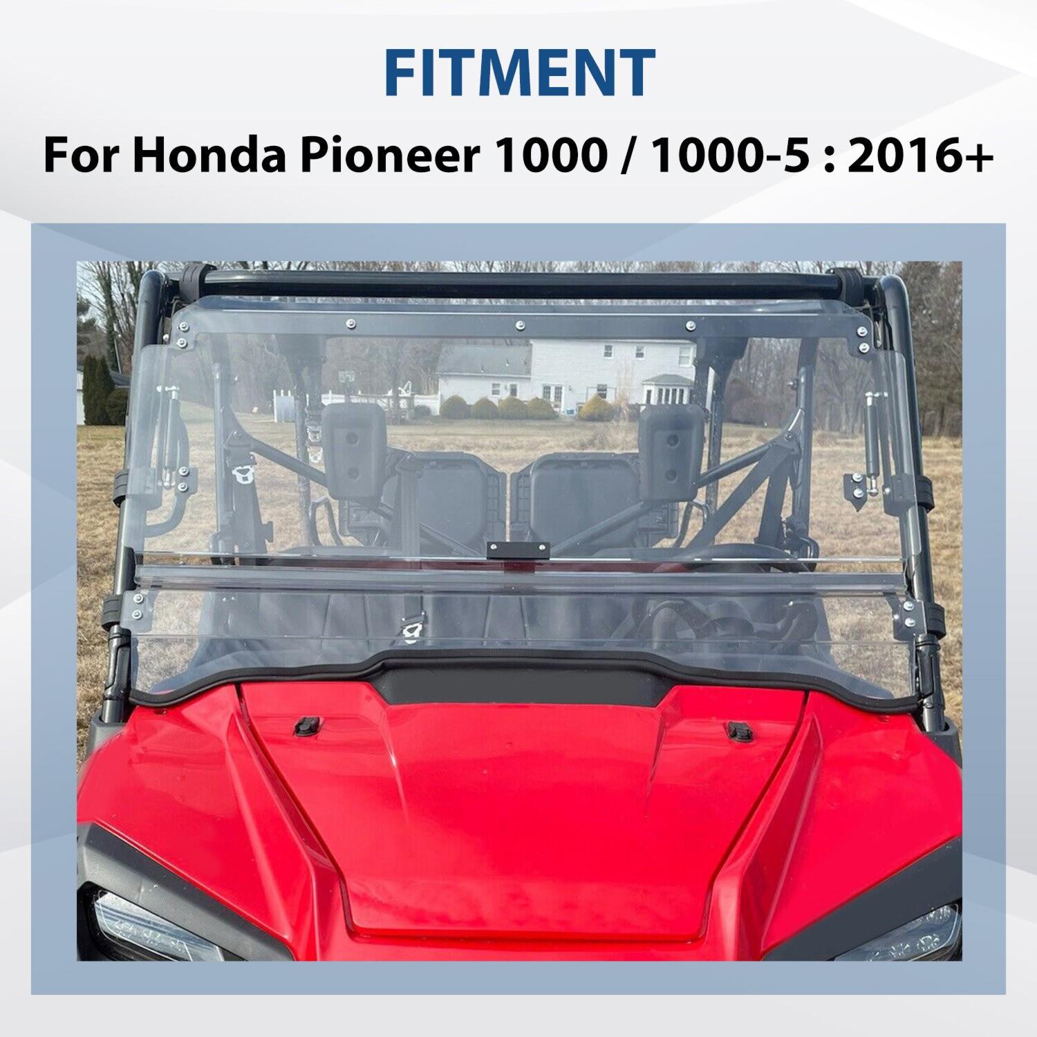For Honda Pioneer 1000 / 1000-5 Scratch Resistant Flip Windshield 2016-2025