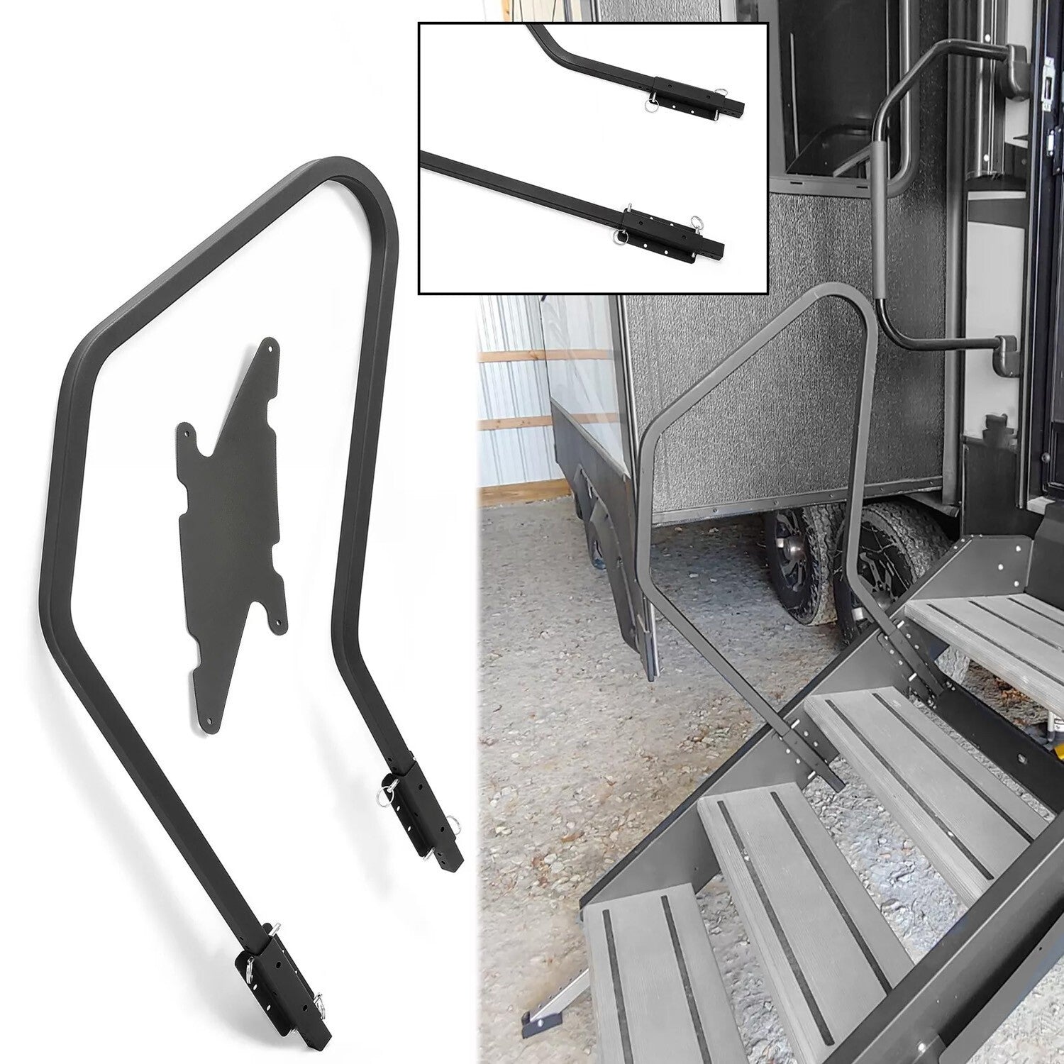 RV Handrail Step Assist Handrail For 5th Wheel RVs 3 & 4 Solid Step Generation 3