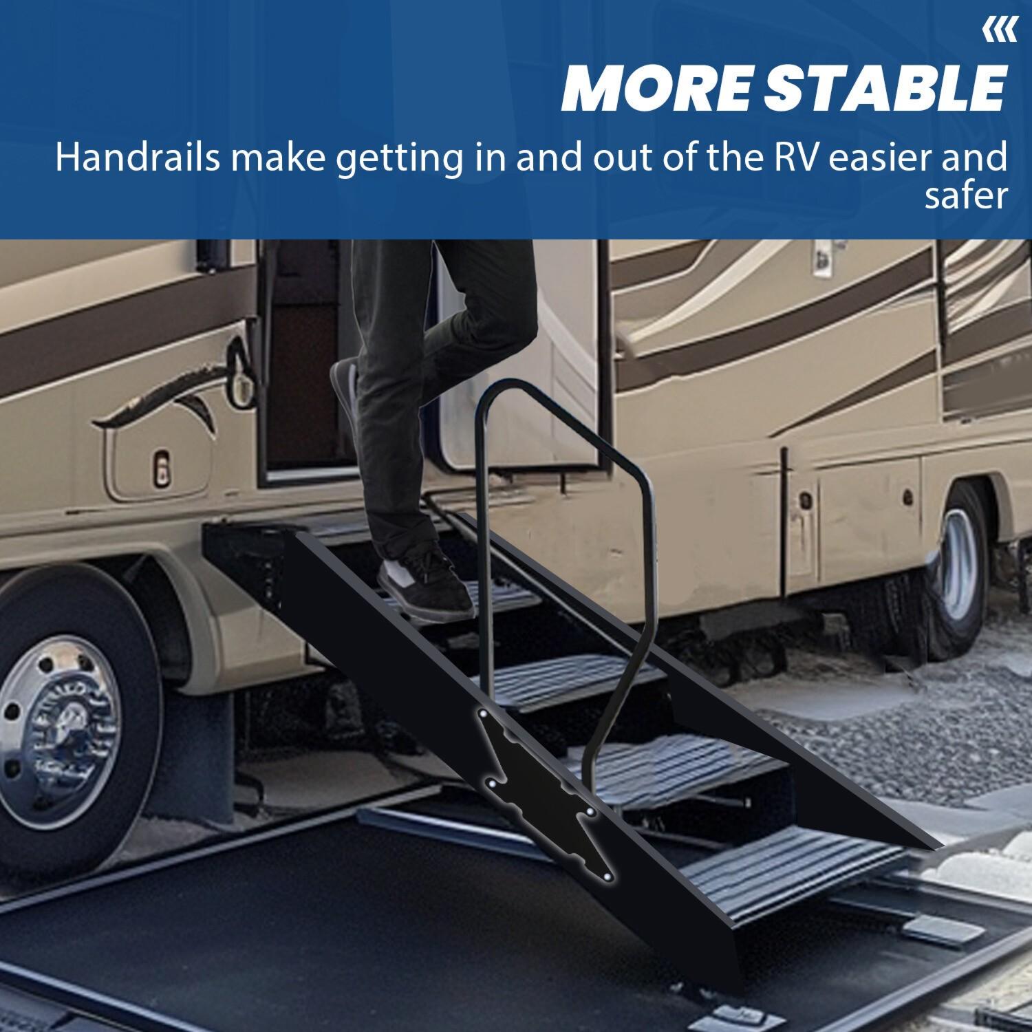 RV Handrail Step Assist Handrail For 5th Wheel RVs 3 & 4 Solid Step Generation 3