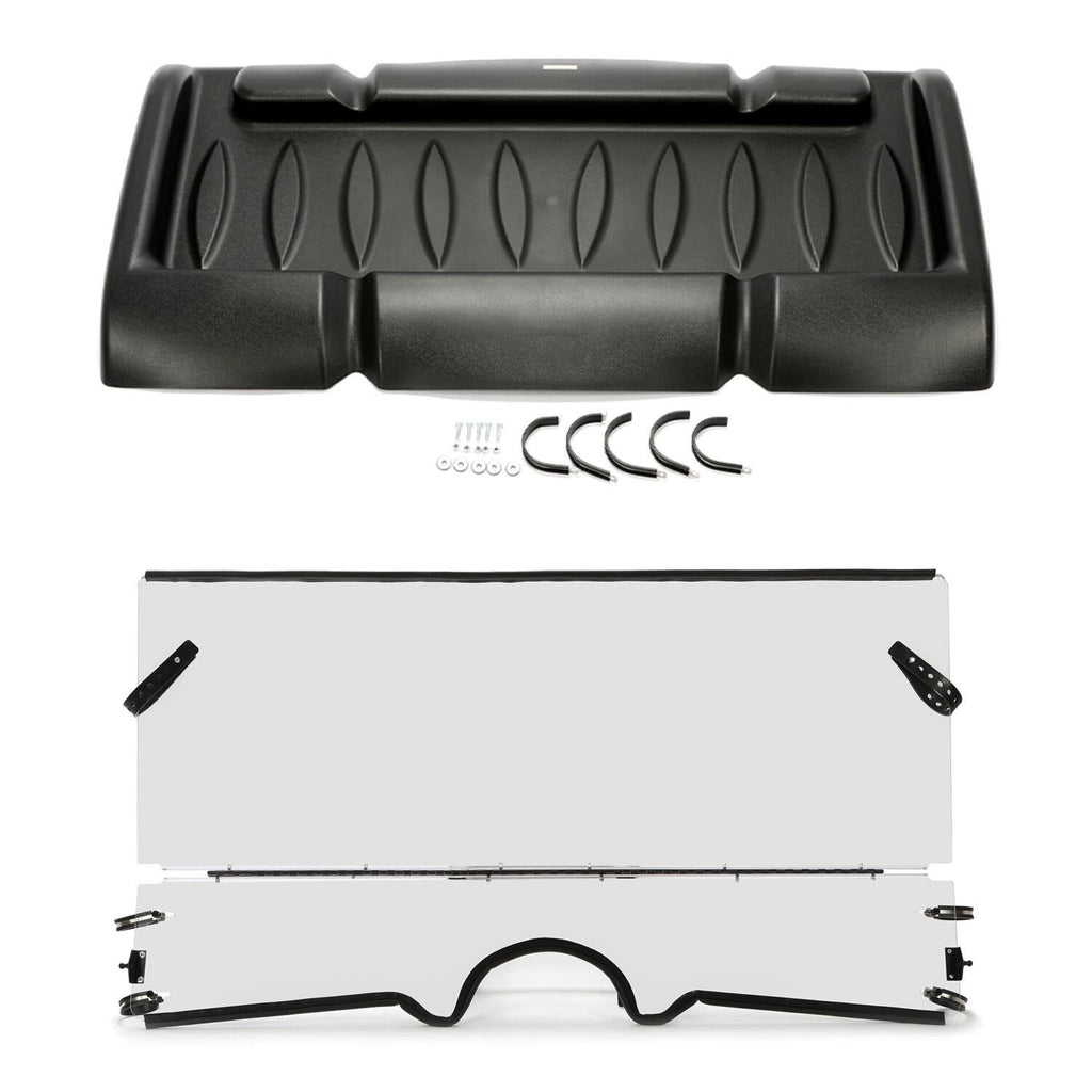 Top Roof & 1/4" Front Folding Windshield For 2004-2013 Yamaha Rhino 450 660 700