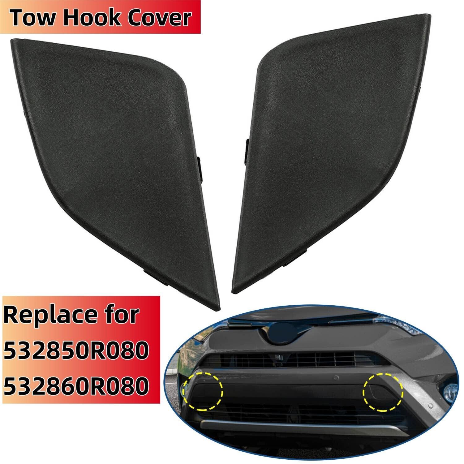 Front Bumper Tow Hook Eye Cover Cap For Toyota RAV4 2016 2017 2018 Left & Right