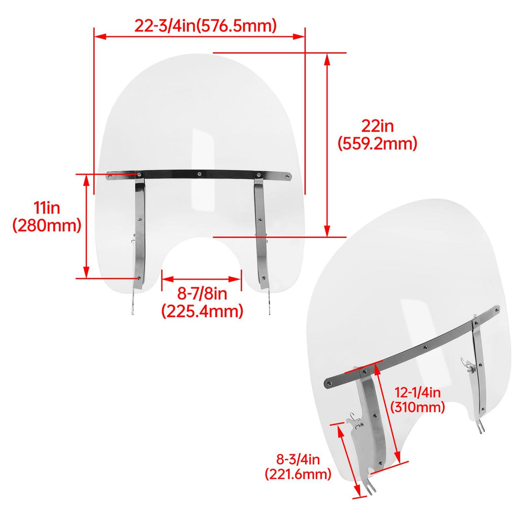 26" Clear Front Windscreen Windshield For Harley Softail Fatboy FLS FLST 2000-17