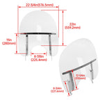 26" Clear Front Windscreen Windshield For Harley Softail Fatboy FLS FLST 2000-17
