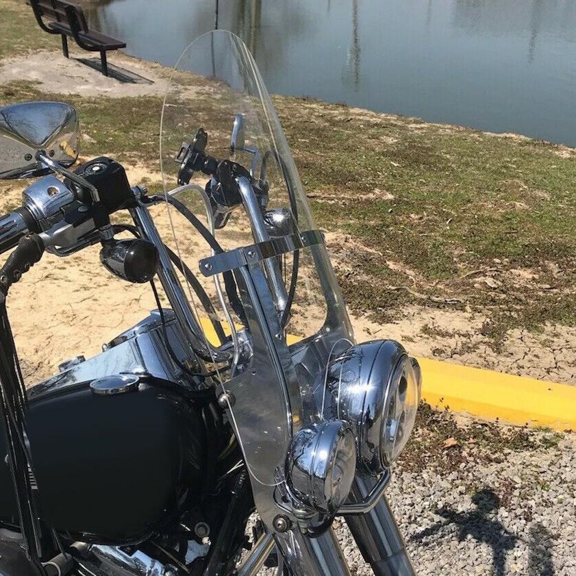 26" Clear Front Windscreen Windshield For Harley Softail Fatboy FLS FLST 2000-17