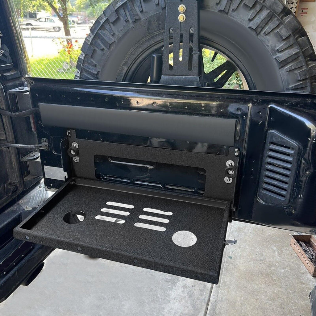 Rear Door Tailgate Table Cargo Shelf Rack Holder For Jeep Wrangler JK JKU 07-19