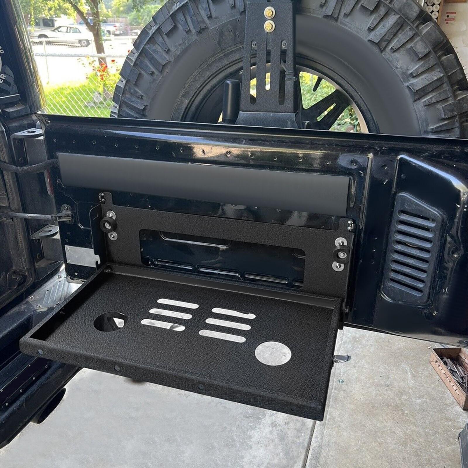 Rear Door Tailgate Table Cargo Shelf Rack Holder For Jeep Wrangler JK JKU 07-19