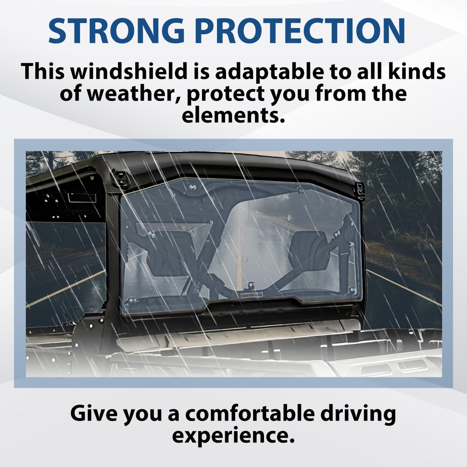 Heavy Duty Tinted Rear Windshield For 2016-2022 2023 Can-Am Defender HD / MAX HD