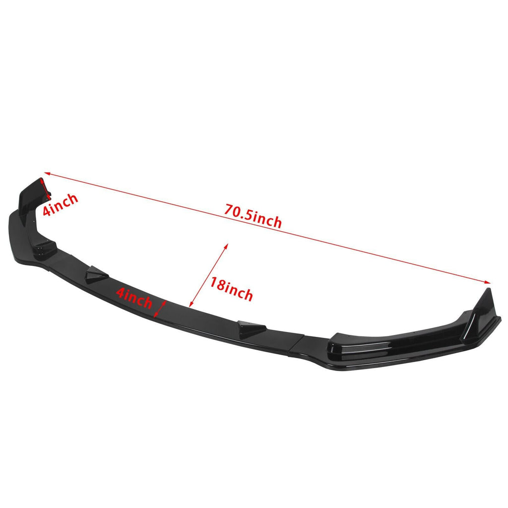 For Infiniti Q50 Premium Base Sedan 14-17 Glossy Black Front Bumper Lip Spoiler
