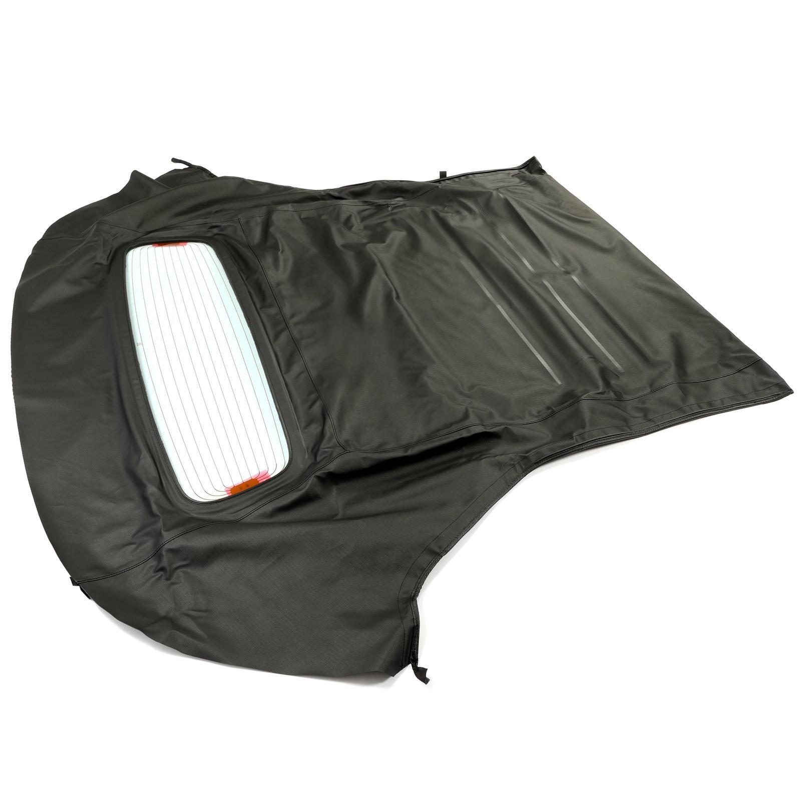 For Ford Mustang 2005-14 Convertible Soft Top w/ Glass Window - Black Sailcloth