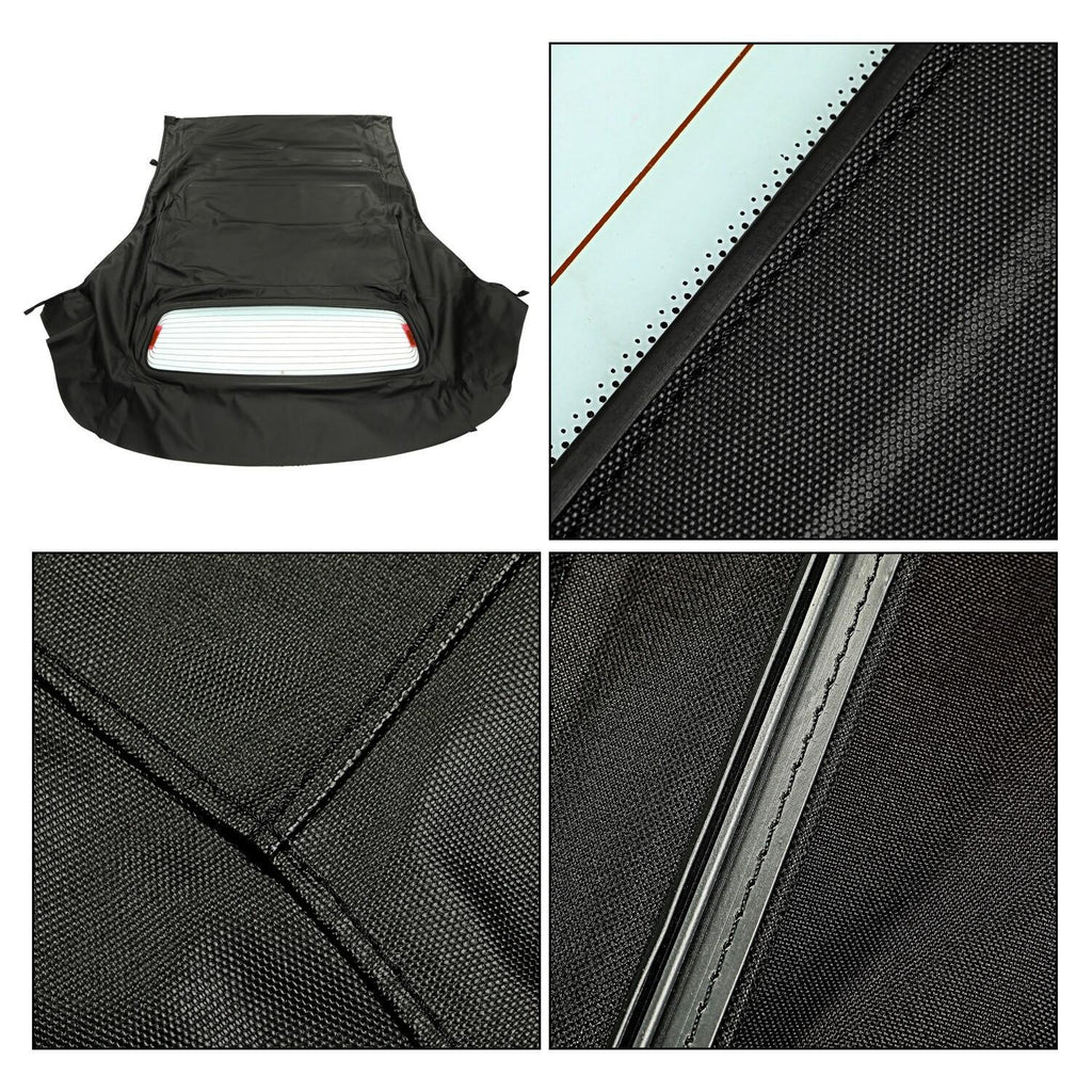 For Ford Mustang 2005-14 Convertible Soft Top w/ Glass Window - Black Sailcloth