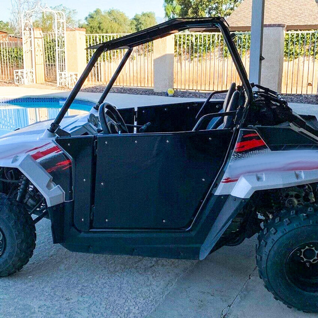 For 2009-2022 Polaris RZR 170 Aluminum Opening Doors + Heavy Duty Roof Black