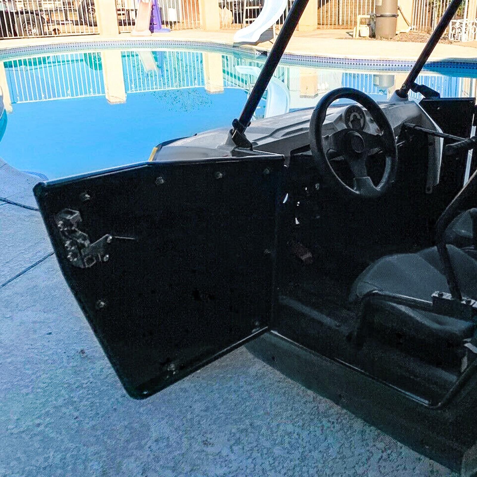 For 2009-2022 Polaris RZR 170 Aluminum Opening Doors + Heavy Duty Roof Black