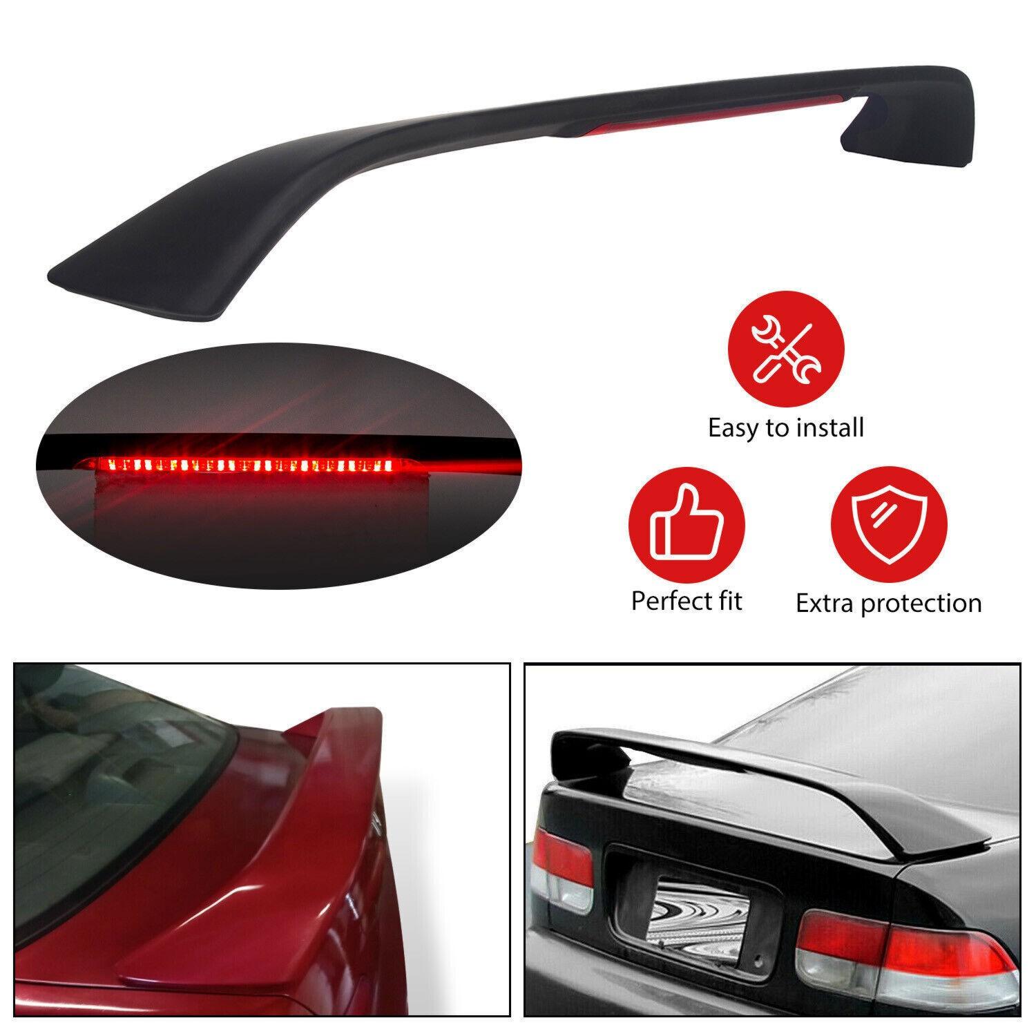 FOR HONDA CIVIC 4DR 2DR EM EJ Si 96-2000 TRUNK SPOILER WING W/ LED BRAKE LIGHT