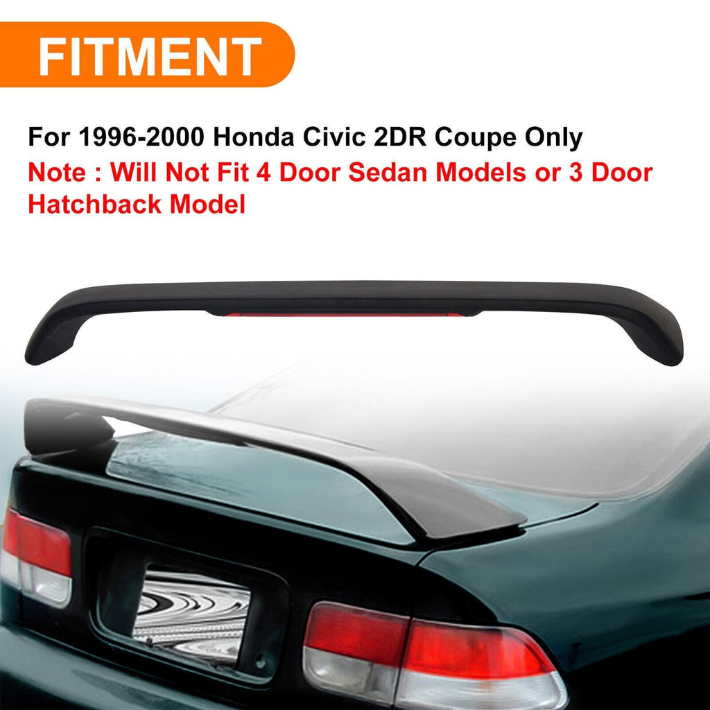 FOR HONDA CIVIC 4DR 2DR EM EJ Si 96-2000 TRUNK SPOILER WING W/ LED BRAKE LIGHT