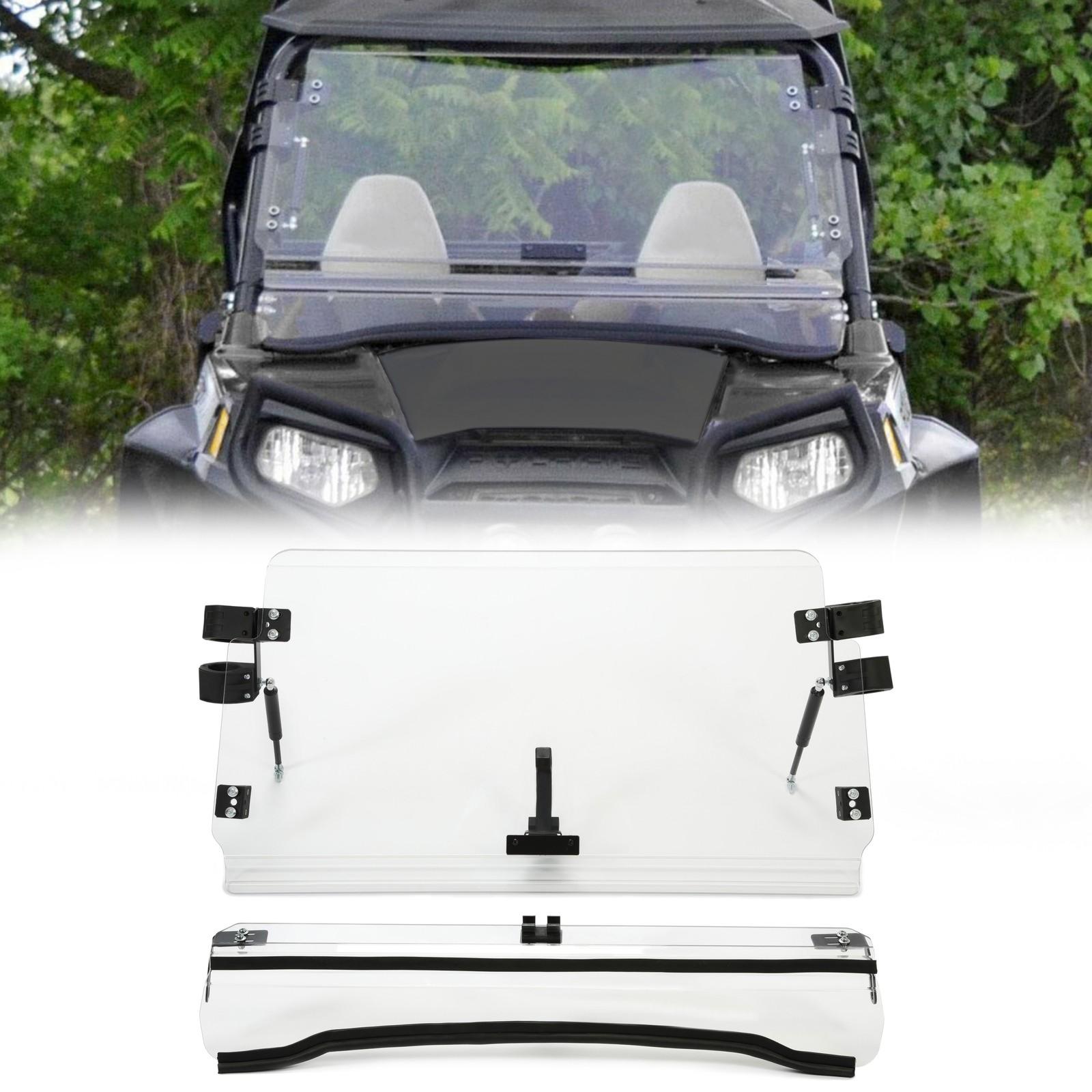 Front 2-IN-1 Windshield Clear For Polaris RZR 800, 900 XP 2008-2014 Flip
