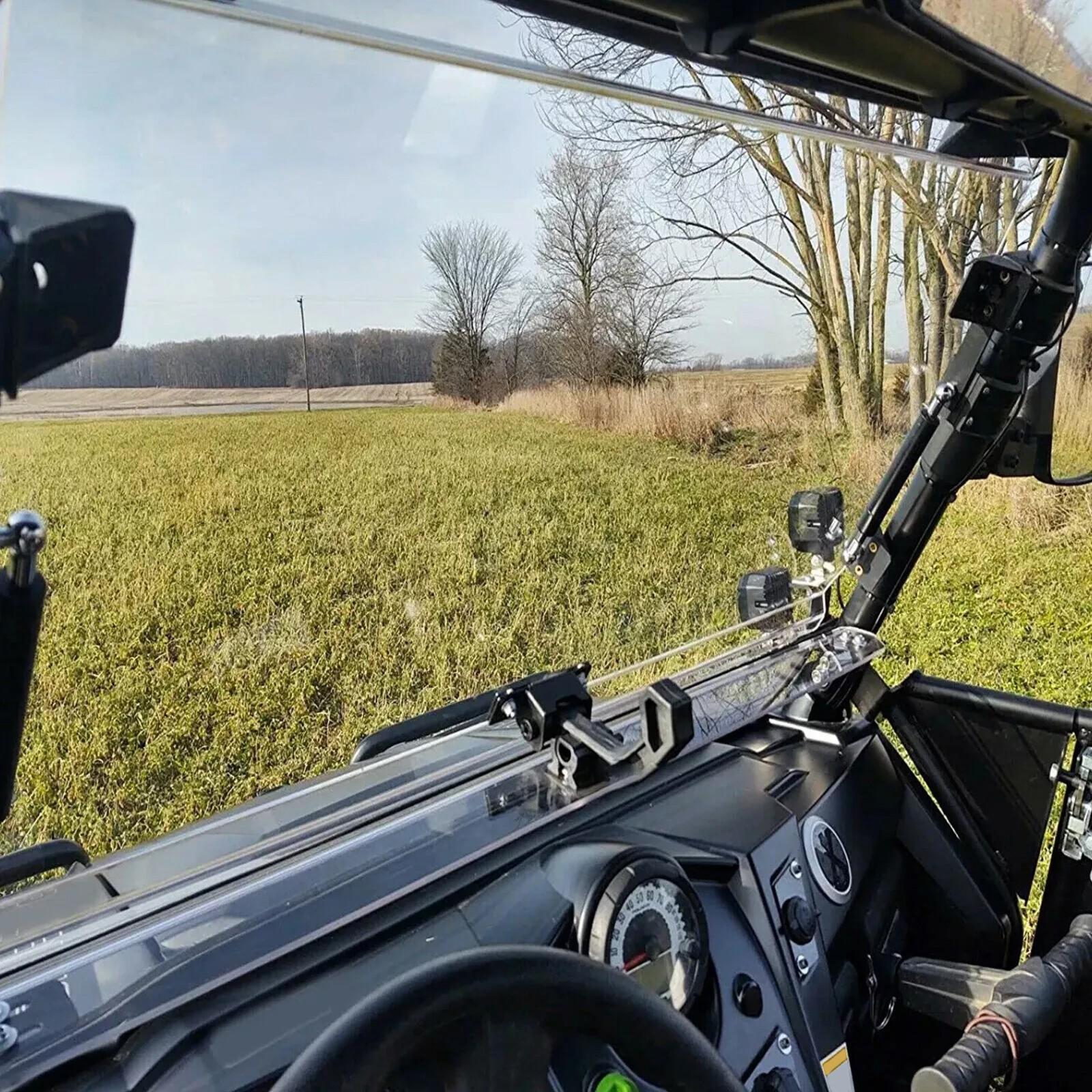 Front 2-IN-1 Windshield Clear For Polaris RZR 800, 900 XP 2008-2014 Flip