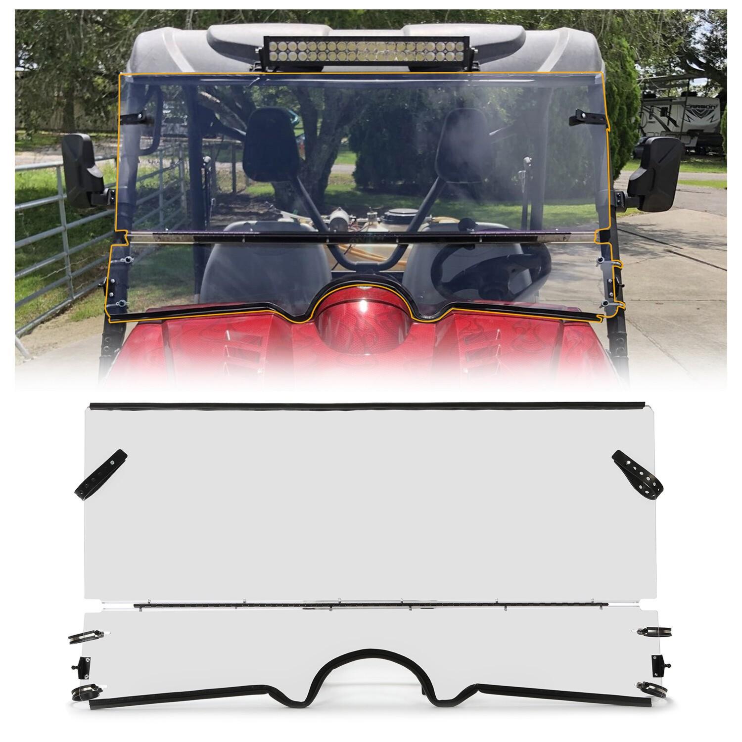 0.177" UTV Front Folding Windshields For 2004-2013 Yamaha Rhino 450 / 660 / 700