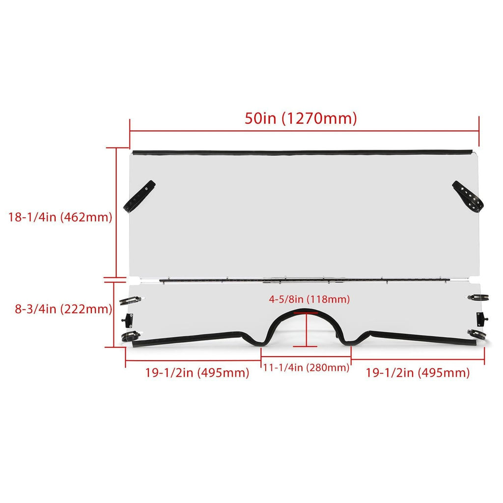 0.177" UTV Front Folding Windshields For 2004-2013 Yamaha Rhino 450 / 660 / 700
