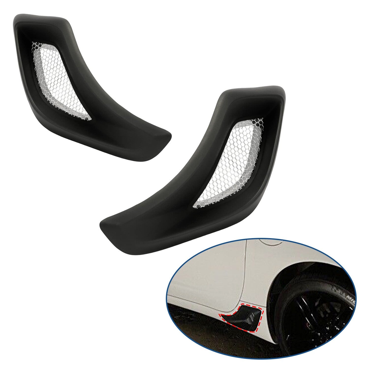 Rear Lower Brake Cove Duct Scoop Vent Kit For 1997-2004 C5 Corvette Z06 ZO6