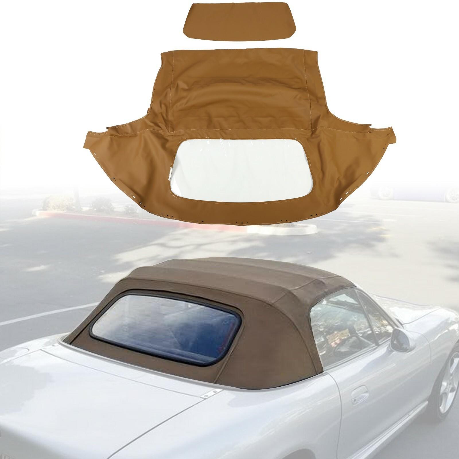 For 1990-03 04 2005 Mazda Miata Convertible Soft Top & Plastic Window Tan Cabrio