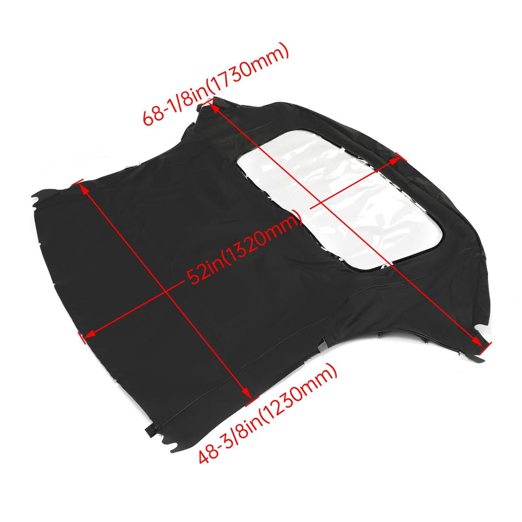 For Porsche Boxster Convertible Top 97-02 in Black Cloth, Plastic Window
