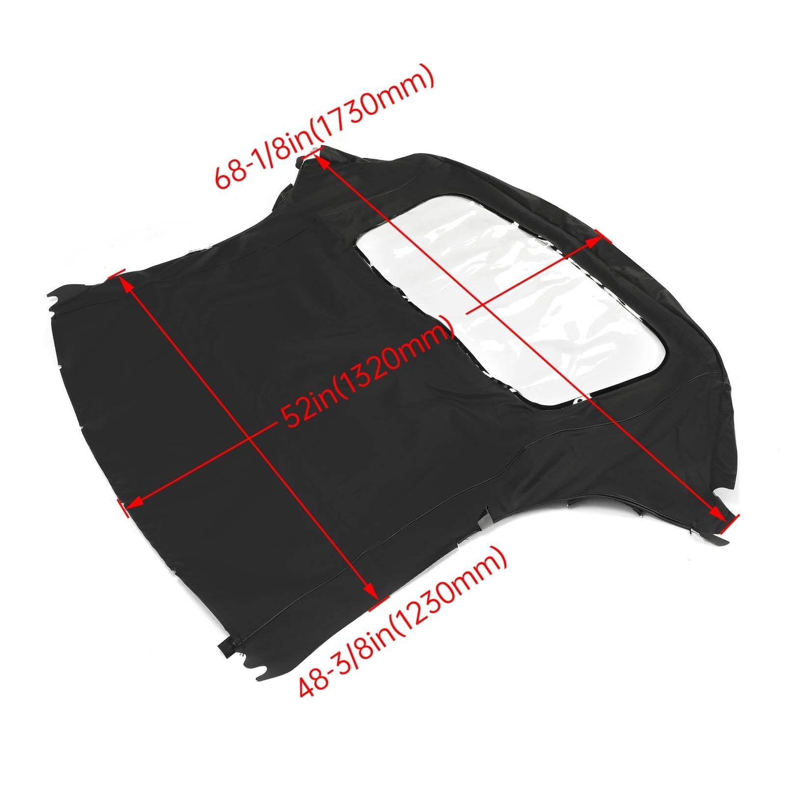 For Porsche Boxster Convertible Top 97-02 in Black Cloth, Plastic Window
