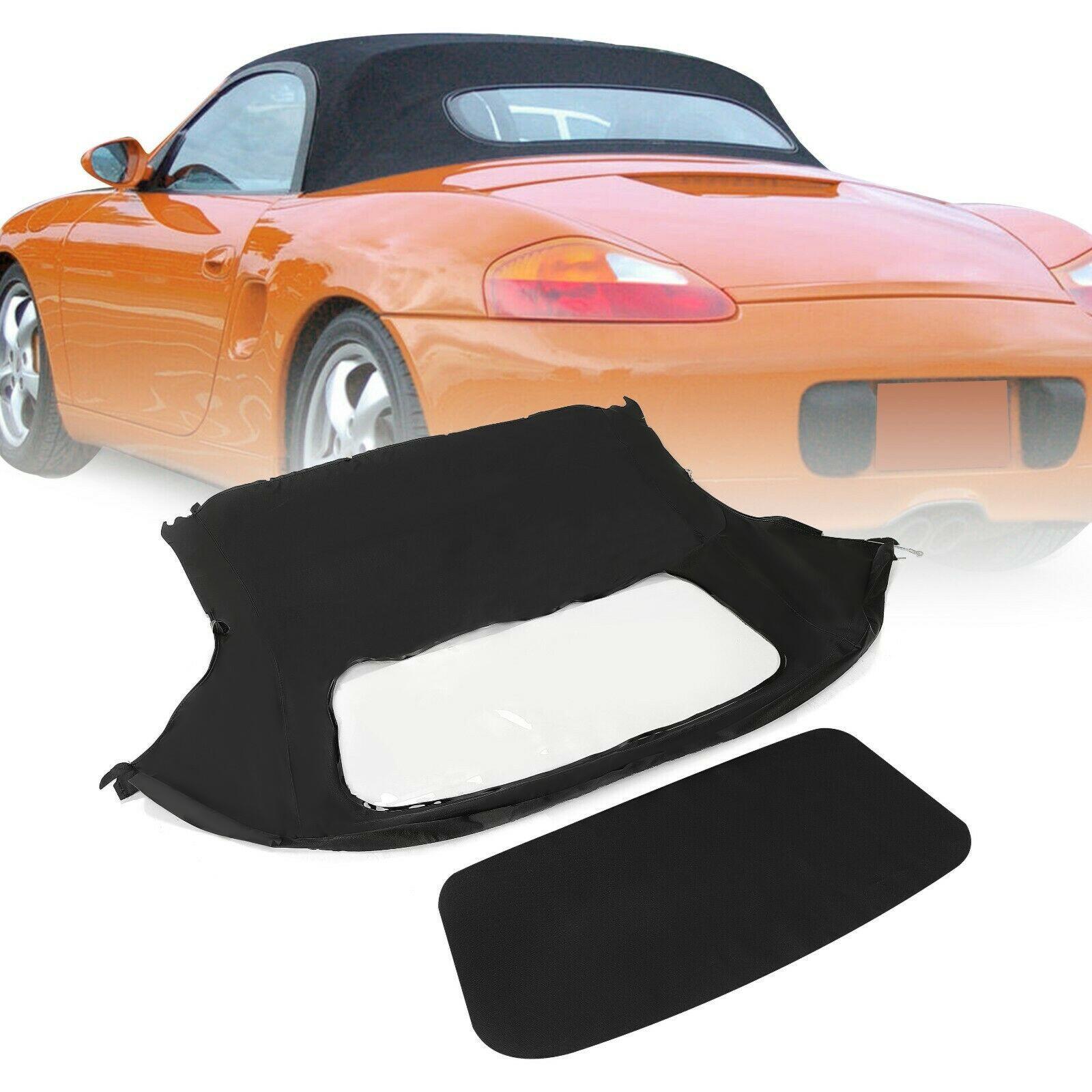 For Porsche Boxster Convertible Top 97-02 in Black Cloth, Plastic Window