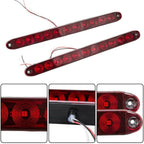 2PCS 15" Red Truck Trailer Light Bar 11 LED Stop Turn Tail Brake Lights Strip
