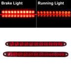 2PCS 15" Red Truck Trailer Light Bar 11 LED Stop Turn Tail Brake Lights Strip