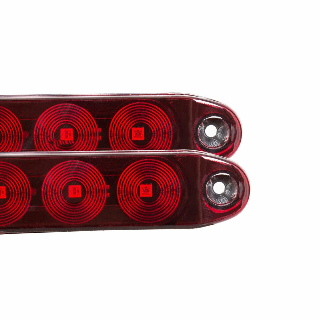 2PCS 15" Red Truck Trailer Light Bar 11 LED Stop Turn Tail Brake Lights Strip