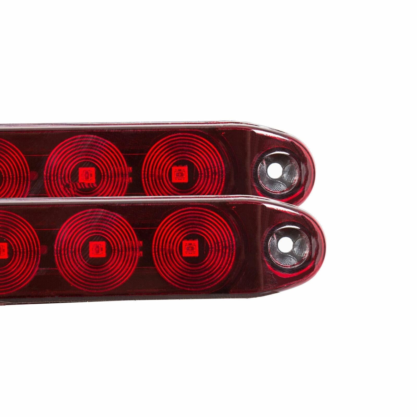 2PCS 15" Red Truck Trailer Light Bar 11 LED Stop Turn Tail Brake Lights Strip