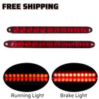 2PCS 15" Red Truck Trailer Light Bar 11 LED Stop Turn Tail Brake Lights Strip