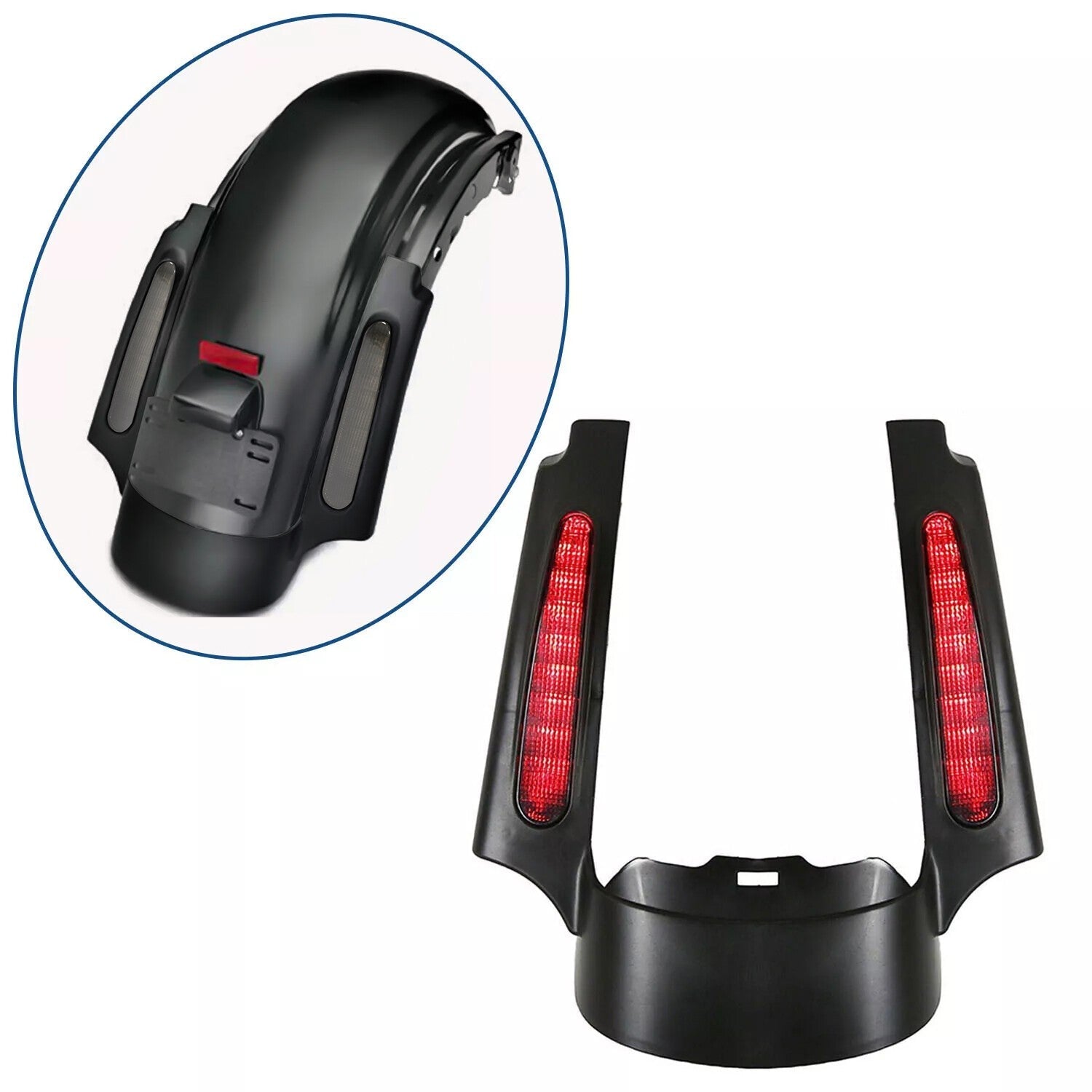 Rear Fender Extension Fascia LED Light For Harley Touring CVO Street Glide 09-13