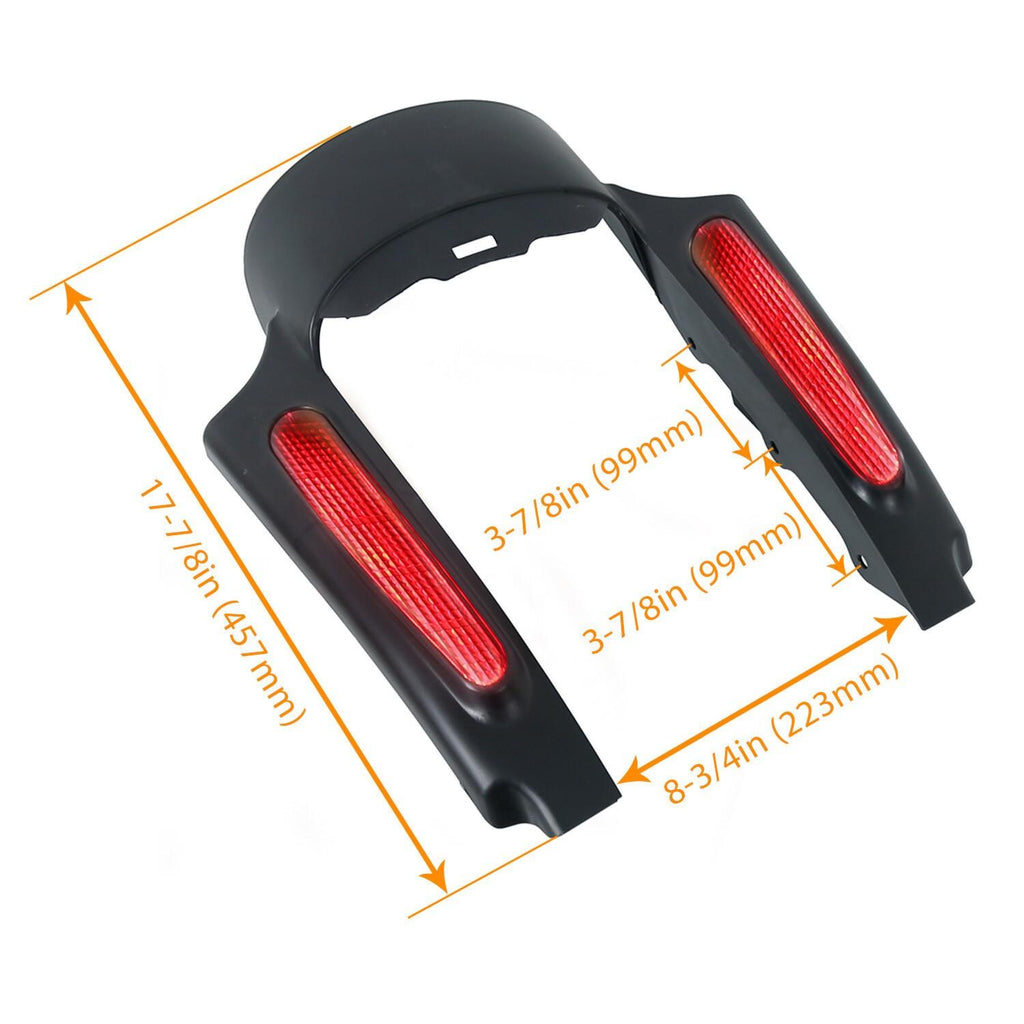 Rear Fender Extension Fascia LED Light For Harley Touring CVO Street Glide 09-13