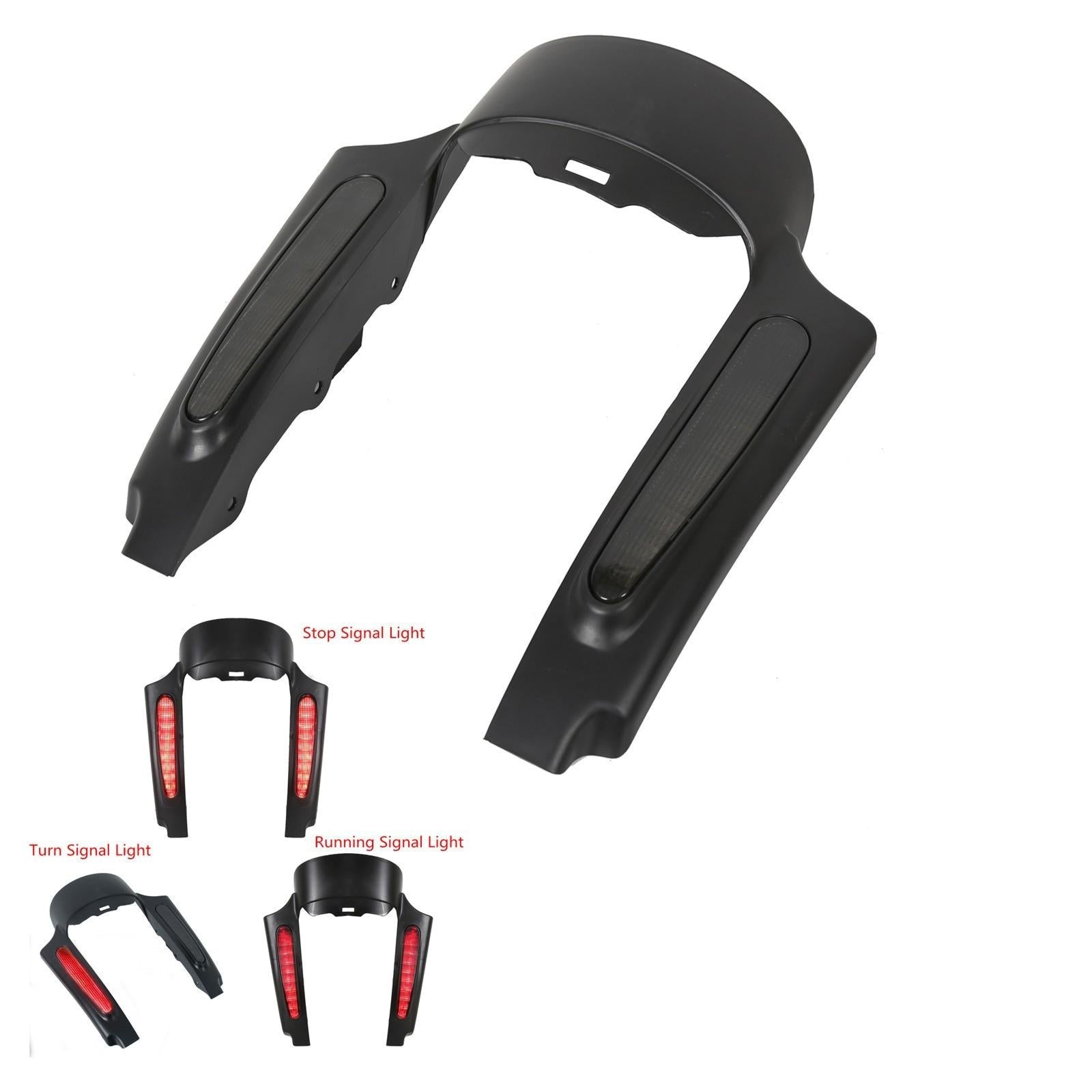 Rear Fender Extension Fascia LED Light For Harley Touring CVO Street Glide 09-13