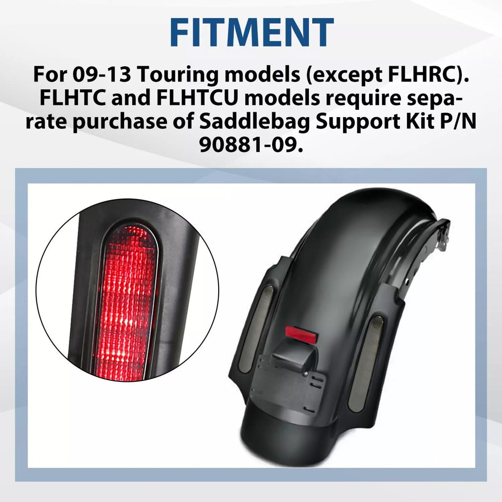 Rear Fender Extension Fascia LED Light For Harley Touring CVO Street Glide 09-13