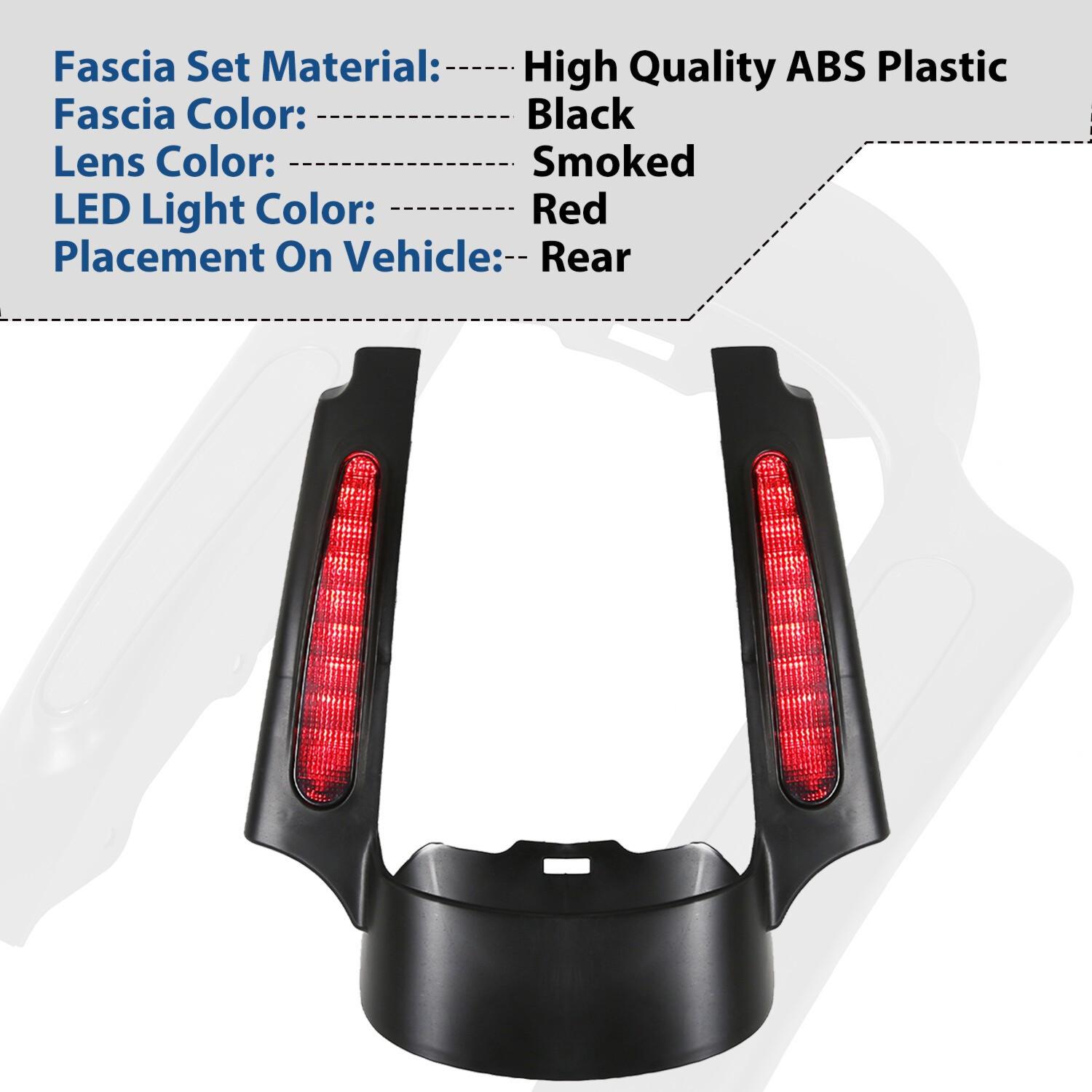 Rear Fender Extension Fascia LED Light For Harley Touring CVO Street Glide 09-13