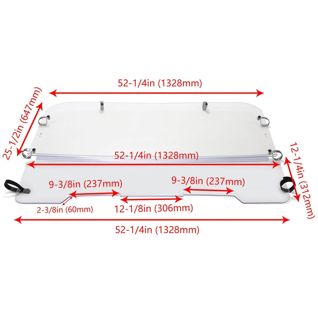 For 2001-2008 Kawasaki Mule 3000/3010 Models Folding Windshield Clear W/Hardware