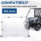 For 2001-2008 Kawasaki Mule 3000/3010 Models Folding Windshield Clear W/Hardware