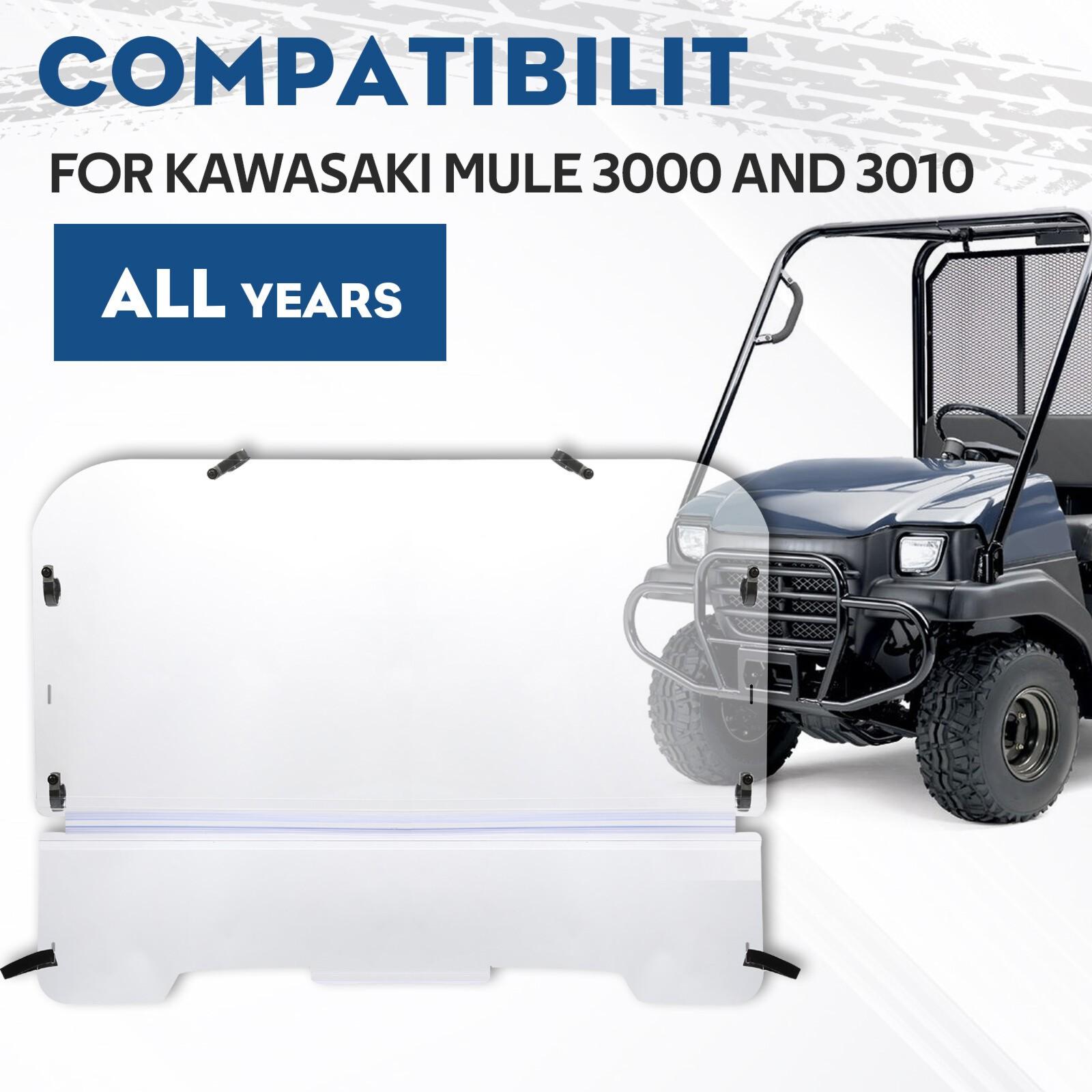 For 2001-2008 Kawasaki Mule 3000/3010 Models Folding Windshield Clear W/Hardware