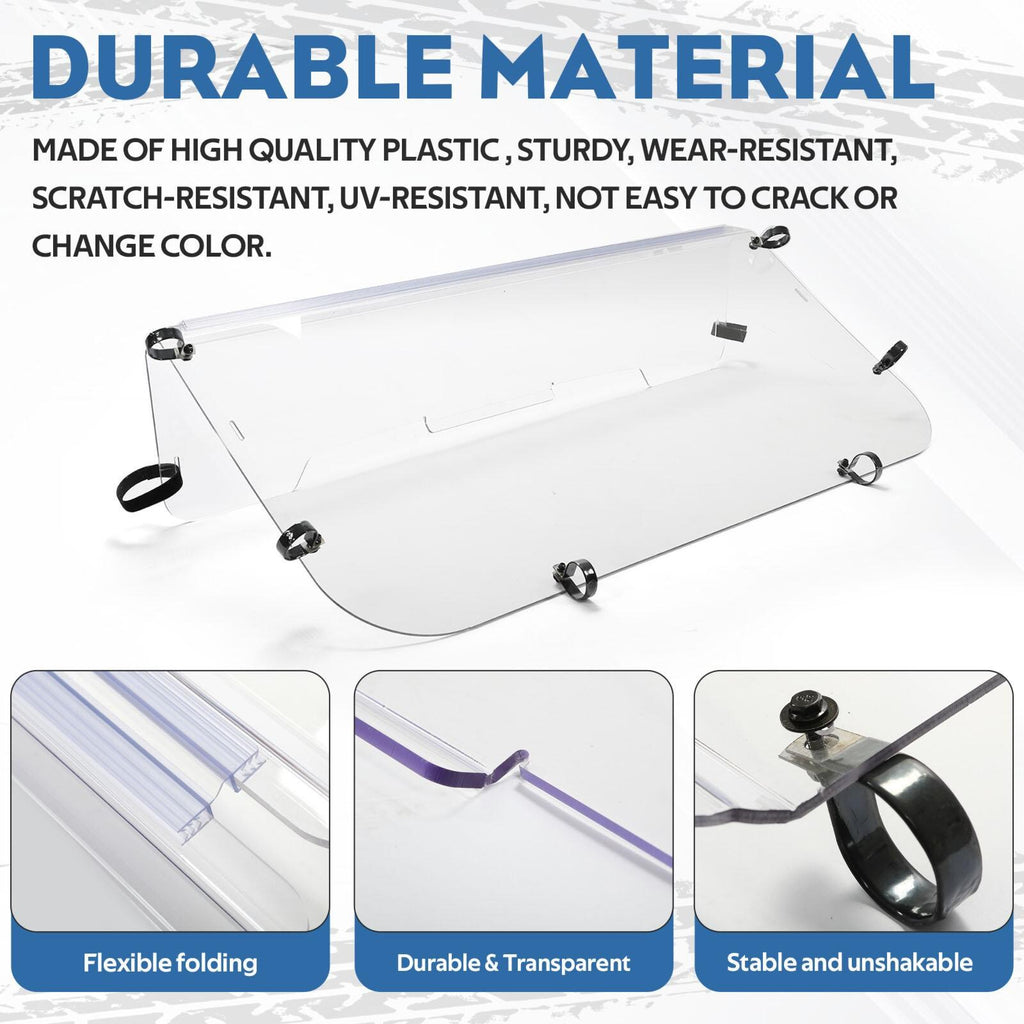 For 2001-2008 Kawasaki Mule 3000/3010 Models Folding Windshield Clear W/Hardware