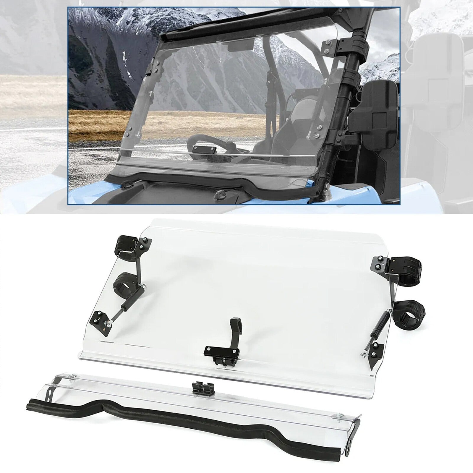 For Polaris RZR 900/S 900 RZR XP1000 2014-18 Full Flip Up Windshield 2-IN-1