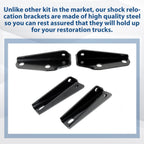 Rear Shock Relocation Brackets Kit For 1963-1972 Chevy C10 C20 GMC C15 Pickup