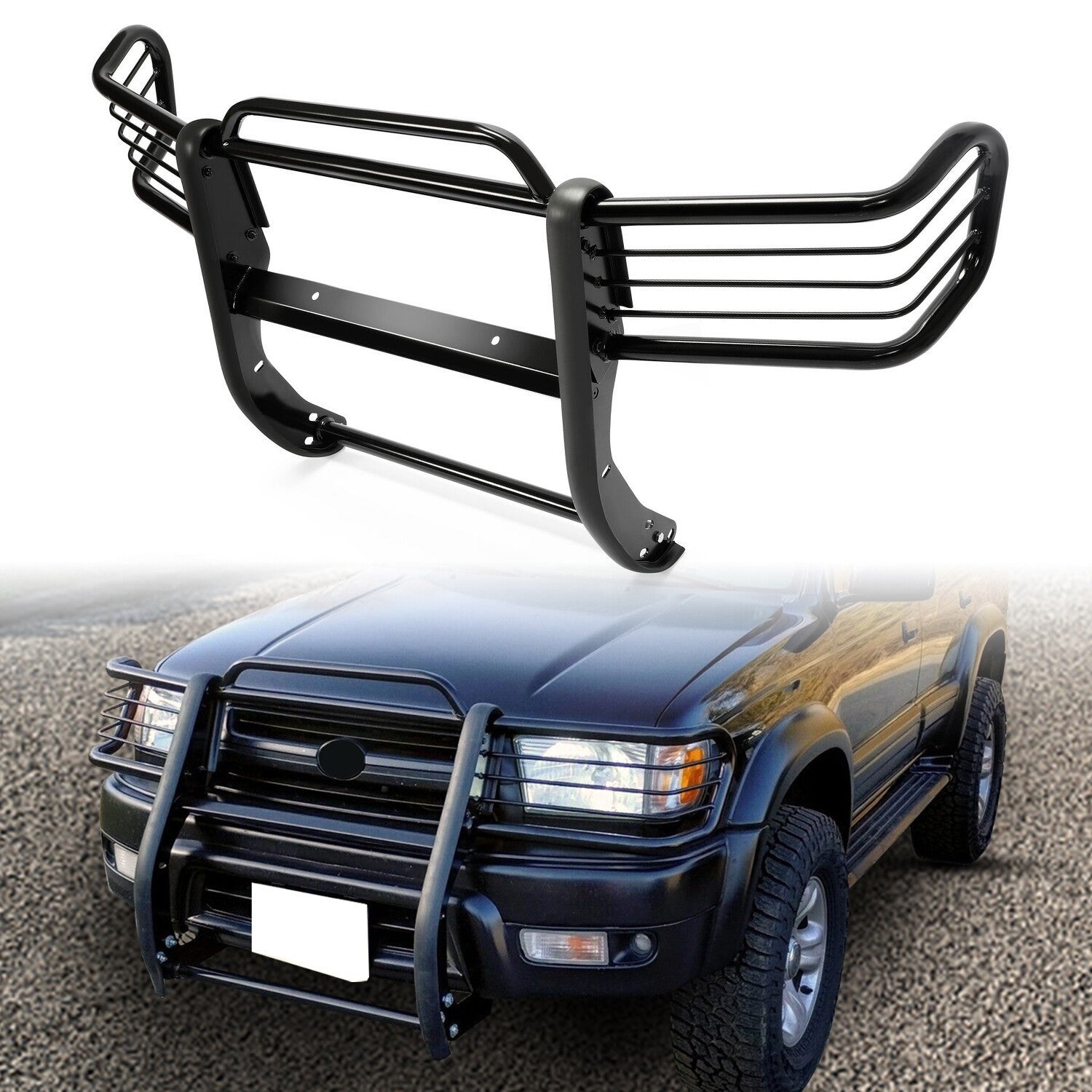 Fits Toyota 4-Runner 1999-2002 Grill Headlight Brush Guard Powder-Coated Black